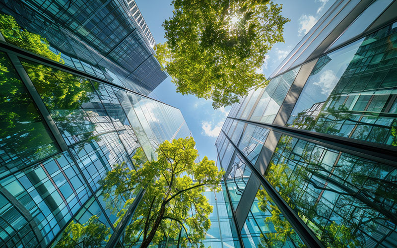 Illustration of Green Building High End Real Estate